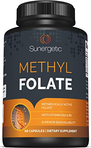 Premium Methyl Folate Supplement  Methyl Folate Capsules with Methylated Vitamin B12 and Vitamin B6  Metabolically Active Folate as Magnafolate - Methylfolate 400 mcg per Capsule  60 Capsules