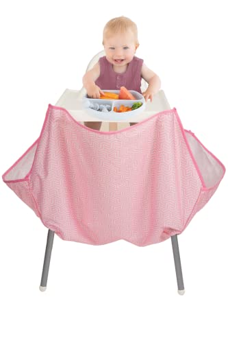 Splat Mat Under High Chair Food & Mess Catcher (Pink)