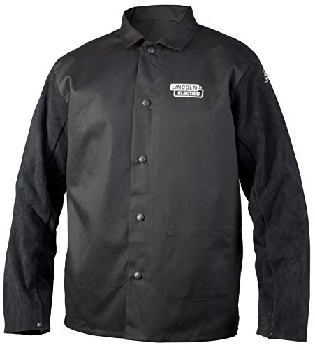 Lincoln Electric unisex adult Traditional Split Leather Sleeved Welding Jacket, black, XX-Large US