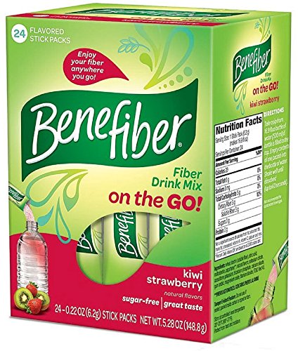 Benefiber Fiber Drink Mix On The Go! Stick Packs, Kiwi Strawberry 24 ea (Pack of 3)