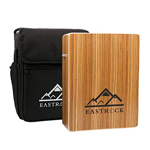 EastRock Portable Cajones Beat Box Hand Drum Cajon, Stringed Persussion Instrument Kit with a Carrying Bag, with Guitar Strings