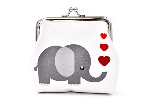 Nodykka Pu Leather Coin Purse Cute Animal Elephant Wallet Bag Change Pouch Gifts for Women Kids Girls Key Holder