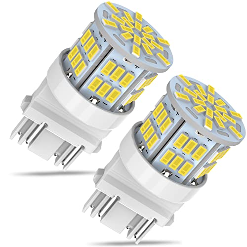 Melphan-Auto 3157 Led Car Bulb, 12V-24V 3156 3057 3056 4157 3457 LED Replacement Light Bulb for Car Brake Tail Running Parking Backup Reverse Light, 54SMD White light, 2PCS