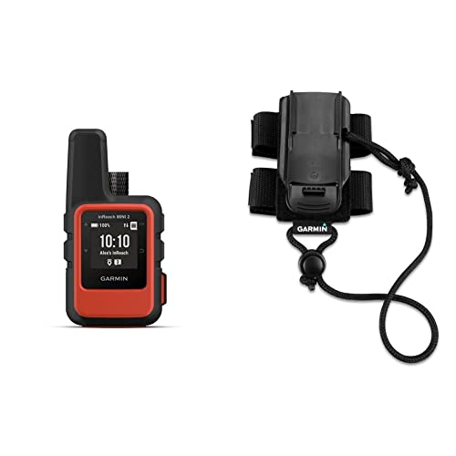 Garmin inReach Mini 2, Lightweight and Compact Satellite Communicator, Hiking Handheld, Orange & Backpack Tether Accessory for Garmin Devices