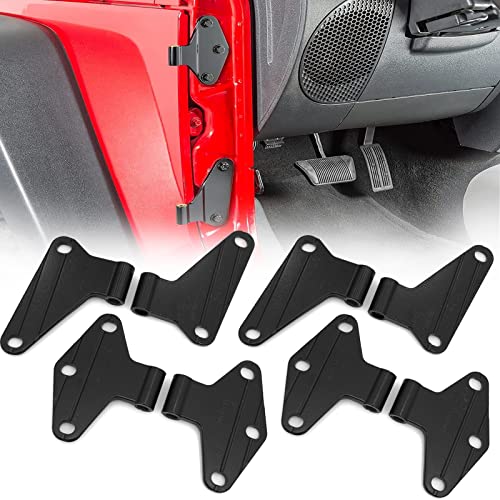 LAWETA 8Pcs Body Door Hinge Set Compatible with Jeep Wrangler JK 2007-2018 (4-Doors)