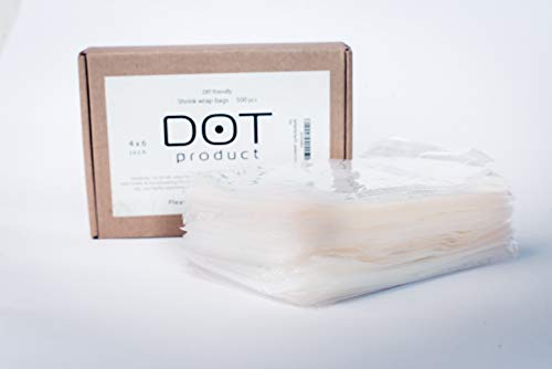 DOTPRO 500pcs set Polyolefin Heat Shrink Wrap Bags nontoxic/odorless Perfect bath bomb shrink wrap or soap packaging wrapping, bottle sealer, arts, crafts, homemaking or other small items (4"x 6")