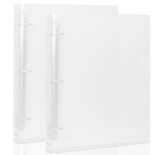 NatureTouch 3 Ring Binder, 1.5 Inch Binder Organizer Holds 8.5'' x 11'' Paper, Large Clear View Binder D Ring, 2 Pack, Transparency