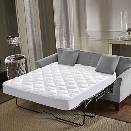 Premium Mattress Pad, Breathable, Quilted Mattress Topper, Deep Pocket, Stretch to Fit Skirt, Microfiber, 15 oz Per Sq Yd of Weight, Queen Sofa Pad 60 by 72, 12 inch Depth