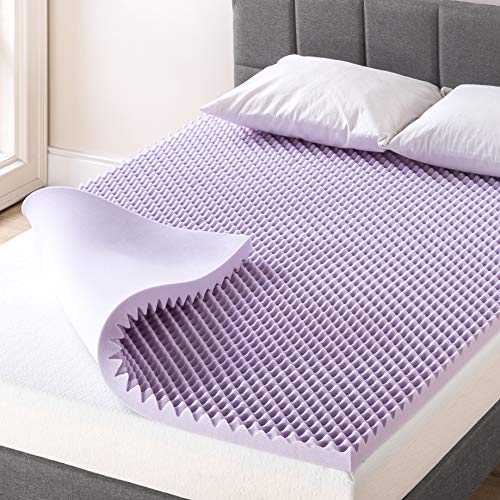 Best Price Mattress 2 Inch Egg Crate Memory Foam Mattress Topper with Soothing Lavender Infusion, CertiPUR-US Certified, Twin