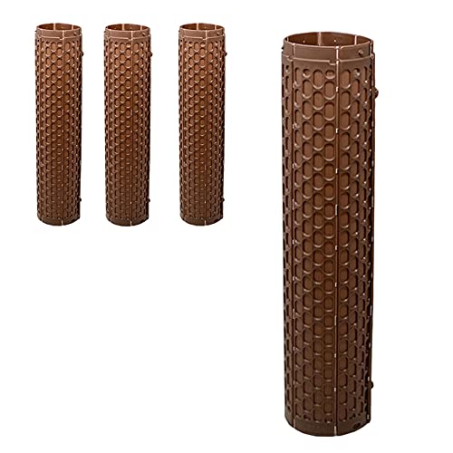 smart spring Plant and Tree Guard Protector; Wrap Tall Expandable Grow Tubes Around Trunk Bark, Landscape Plants, Saplings, and Vines; Protection from Trimmers, Weed whackers, and Animals (Brown) (3)