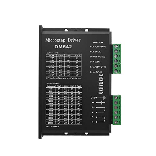 CNC Digital Microstep driver DM542 Stepper Motor Controller 2-phase Digital Stepper Motor Driver 20-50V DC Max 4.2A for Nema 17, Nema 23 and Nema 34 series stepper motor, Replace M542 M542H