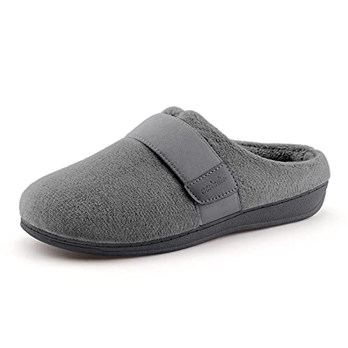 BCSTUDIO Womens Orthotic Slippers with Arch Support Orthopedic Adjustable Ladies ShoesGrey 9