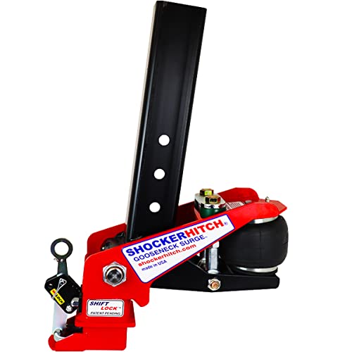 Shocker Gooseneck Air Hitch & Coupler for PJ Trailer, Square 4" Straight Pin 30K SL Coupler