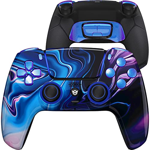 HexGaming Ultimate HEX Controller 4 Mappable Paddles & Interchangeable Thumbsticks & Flashshot Compatible with ps5 Elite Controller PC Wireless FPS Esports Gamepad - Chaos Illusion