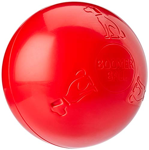 BOOMER BALL 10 inch, Virtually Indestructible Best Dog Toy, Boredom Busting Football, Tough&Durable Large Dog Ball, Floats on Water, Great for Mental Stimulation&High Energy Dogs, Assorted Colours