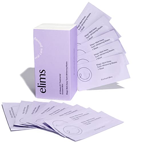 ELIMS Magic Melt-Away Teeth Whitening Strips - Dissolving Mess-Free Application - Whiten Up to 7 Shades Lighter - Suitable for Sensitive Teeth - Visible Results in 14 Days - 42 Strips - 21 Treatments