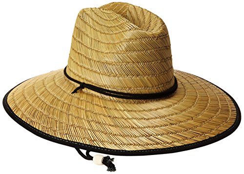 San Diego Hat Co. Men's Raffia and Straw Sun Hat, Natural/Black, One Size