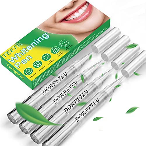 Teeth Whitening Pen (4 Pcs), Teeth Whitening Kit for Teeth Brighter and Oral Care, Teeth Whitener Gel for Remove Stains with Effective and Painless, No Sensitivity, Travel-Friendly