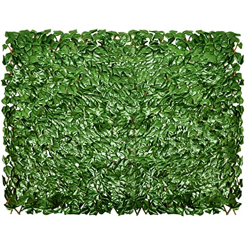 ECOOPTS Expandable Artificial Ivy Faux Leaf Privacy Fence Screen Decoration for Backyard Patio Balcony Outdoor Indoor, 1 Pack