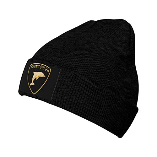 BeverlyJHoward Young Rapper Dolph Knit Hat Beanie Winter Cap Unisex Fashion Hat Black