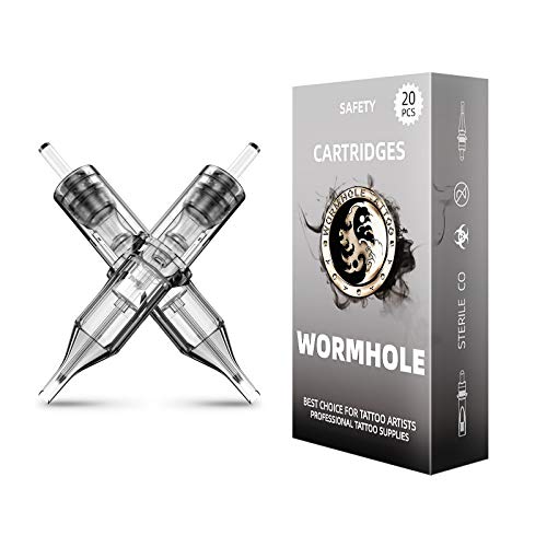 Wormhole Tattoo Cartridge Needles, 9RL Tattoo Needles 20PCS Disposable Tattoo Needle Cartridge Round Liner Cartridge Needles for Tattoo Pen Tattoo Machine Tattoo Supplies 1209RL