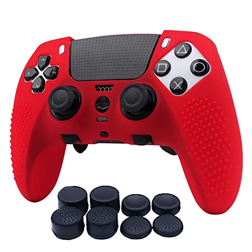 RALAN Silicone Controller Skins with 8 Thumb Gripsr Compatible with PS5 Dualsense Edge Controller Play Station 5 Accessories, Sweat-Proof Anti-Slip Controller Cover Skin Protector