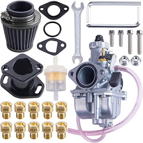 ORAEVY VM22 26mm Carburetor Carb Kit for Mikuni Performance Intake Pipe Mainfold 38mm Air Filter Fit For Predator 212cc GX160 Honda GX200 CT200U 196cc KT197 Clones Go Kart Mini Bike Race Kart (Black)