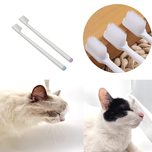 Emmeliestella Cat Head Brush, Cat acne Cleaner, Silicone bristles, not hurt the facial skin, Gently remove cat eye discharge & jaw black spots, Easy to handle & clean & remove hair, 2PCS