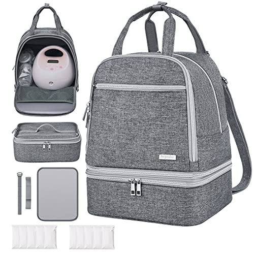 Breast Pump Bag, Spectra Pump Backpack, Mini Pumping Bags with Pockets for Working Mom, Compatible with Spectra S1, S2, Grey