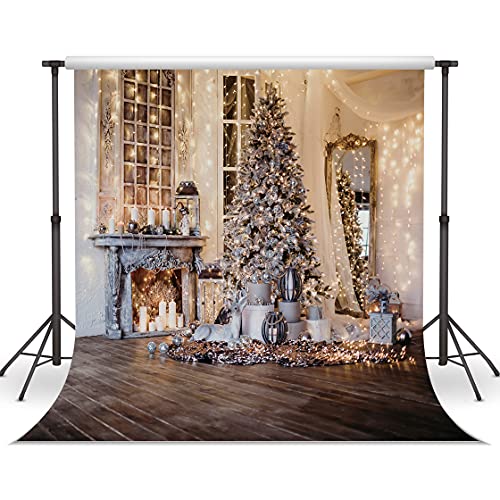 WOLADA 10x10FT Christmas Backdrops for Photography Christmas Tree Photography Backdrops Christmas Scene Backdrop Christmas Backdrop with Fireplace Vinyl Christmas Photo Backdrop Studio Props 11715