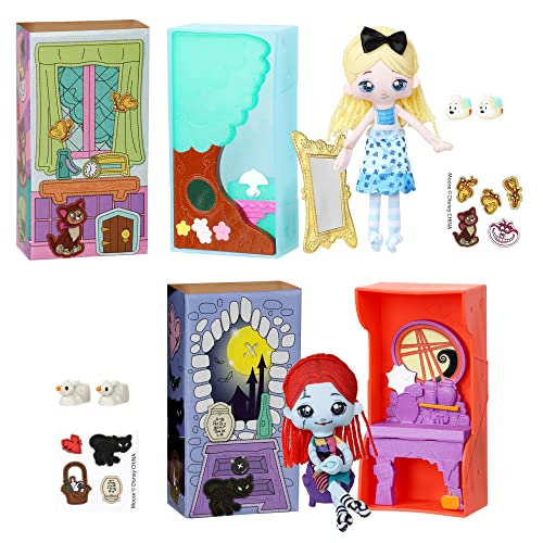 SWEET SEAMS Disney Single Pack Bundle: The Nightmare Before Christmas - Sally & Alice in Wonderland 6" Soft Rag Dolls and Playsets