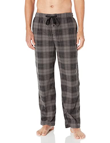 Nautica Men's Sustainably Crafted Plaid Fleece Sleep Pant, Storm Grey, L