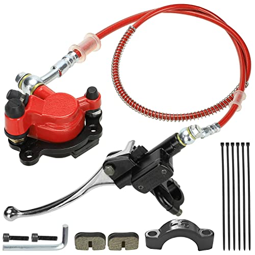 YOXUFA Upgraded Hydraulic Disc Brake Assembly Kit 50 inch Hose Tube Master Cylinder Caliper for Predator 79cc 97cc 2.8hp Baja Doodle Bug DB30 Blitz Dirt Bug Racer Coleman Mini Bike Motorsports Parts