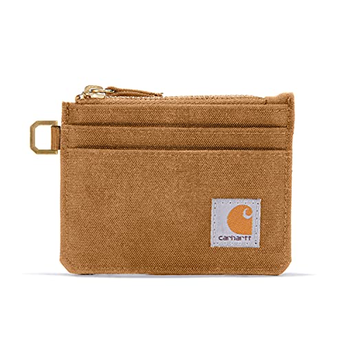 Carhartt Women's Rugged Canvas Wallets, Available in Multiple Styles & Colors, Nylon Duck Zippered Brown, One Size