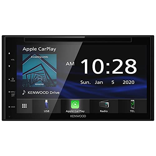 Kenwood DDX57S 6.8-Inch Capacitive Touch Screen, DVD CD Car Stereo with CarPlay, Android Auto, and Bluetooth, AM/FM Radio, MP3 Player, USB Port, Double DIN, 13-Band EQ, SiriusXM