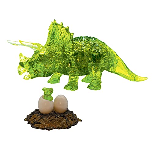 BePuzzled | Triceratops with Baby Deluxe Original 3D Crystal Puzzle, Ages 12 and Up