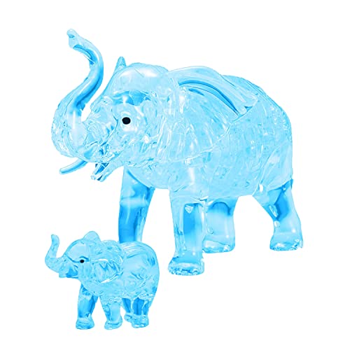 Original 3D Crystal Puzzles | Elephant and Baby Standard Original 3D Crystal Puzzle, Ages 12 and Up