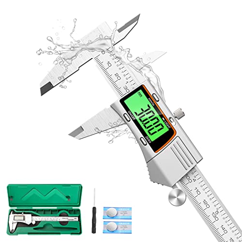 Raynesys Digital Caliper 12 inch 300mm Micrometer Caliper All Stainless Steel Electronic Diameter Measuring Tool with Large LCD Screen for Household/Jewelers/DIY