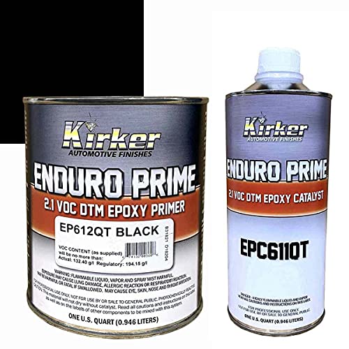 Kirker Enduro Prime DTM Epoxy Primer Black EP612QT One Quart with Catalyst EPC611QT