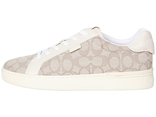 COACH Lowline Low Top for Women - Cushioned Insole, Supportive and Stable Lightweight Casual Sneakers Stone/Chalk Jacquard 9 B - Medium