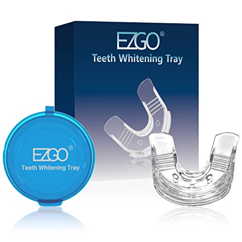 EZGO Teeth Whitening Trays Silicone Tray, Works with Tooth Whitening Light and Bleaching Gel, Comfort for All Mouth, BPA Free Mouth Night Guard for Grinding Teeth, Dental Grade, Retainer Case