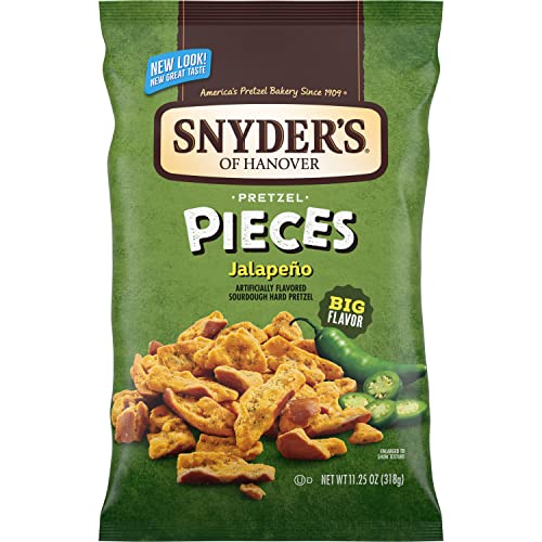 Snyder's of Hanover Pretzel Pieces, Jalapeno, 11.25 Oz (Pack of 12)