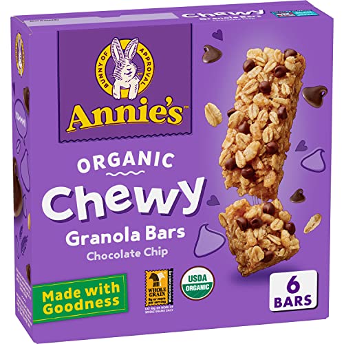 Annie's Homegrown Organic Chewy Granola Bars, Chocolate Chip, 6 Bars, 5.34 oz