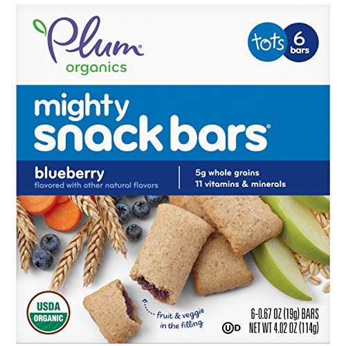 Plum Organics Mighty Snack Bars for Toddlers Blueberry Fruit Snack Bar, 0.67 Oz, 6 Ct