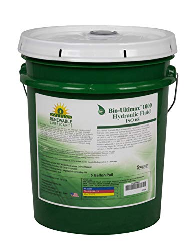 Renewable Lubricants - 81024 Hydraulic Oil, Bio, Ultimax 1000, 5 gal, ISO 68, Yellow