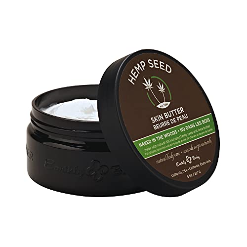 Hemp Seed Skin Butter, Naked in the Woods - 8 oz. - Total Body Moisturizer - Hemp Seed Oil, Jojoba Oil, Shea Butter - Vegan & Cruelty Free