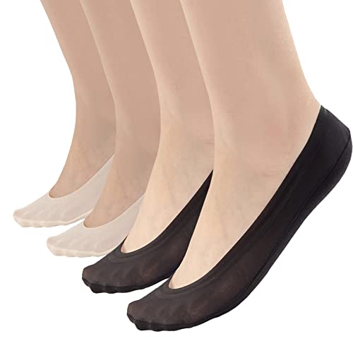 Luriesal No Show Socks Women Ultra Low Cut Liner Socks for Flats Thin Non Slip Hidden Invisible Socks Nylon Boat Line 4/6 Packs