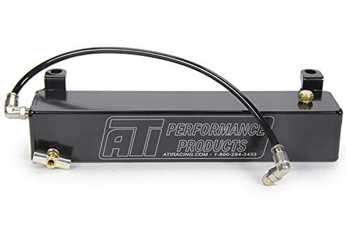 ATI Performance Products Overflow Tank, Pro-X, Transmission Fluid, 1 L, 10 x 2 x 2 in Rectangular, 1/8 in NPT Female Inlet, Aluminum, Black Powder Coat, Powerglide, Kit