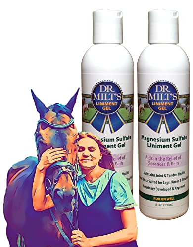 Dr. Milt's Horse Topical Epsom Salt Pain Relief Ointment Rub: Poultice and Liniment Gel. 2-8oz Gel