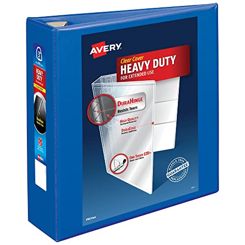 Avery Heavy-Duty View 3 Ring Binder, 3" One Touch EZD Rings, 1 Pacific Blue Binder (79811)